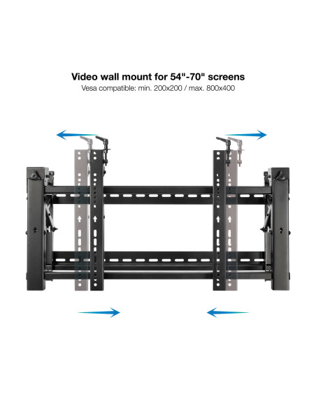 TooQ Soporte Video Wall de Pared para Pantalla 45”- 70”, Negro