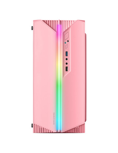 Mars Gaming MC-S1, Caja PC Compacta Gaming Micro-ATX, Iluminación ARGB 12 Modos, Ventilador FRGB, Ventana Lateral Completa RGB,