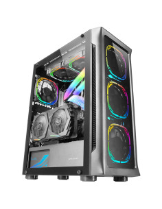 Mars Gaming MC-NEO, Torre Gaming XXL E-ATX, Ventana Lateral y Frontal Cristal Templado, 4X Ventiladores ARGB 120mm + Ventilador 2
