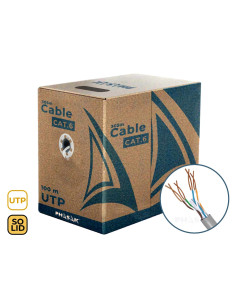 Phasak Bobina de Cable de Red 100 m UTP Sólido AWG23 Cat.6 CCA - PHR 6100