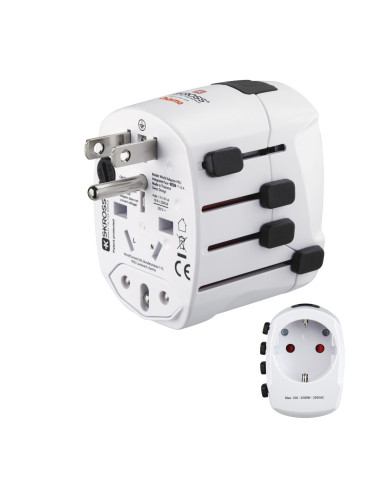 Hama World Travel Pro adaptador de enchufe eléctrico Universal Blanco