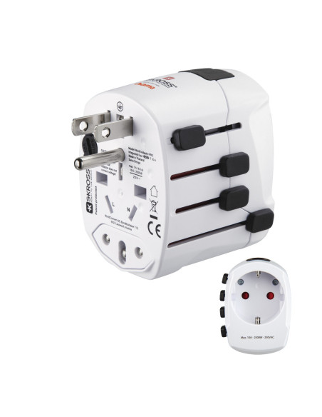 Hama World Travel Pro adaptador de enchufe eléctrico Universal Blanco
