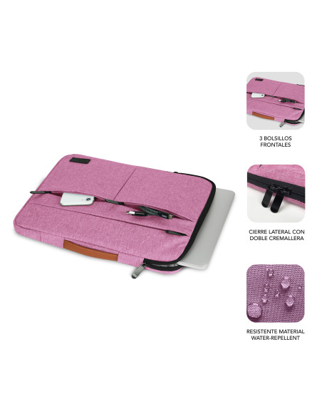 SUBBLIM Funda Air Padding 360 Sleeve 13,3-14" Pink