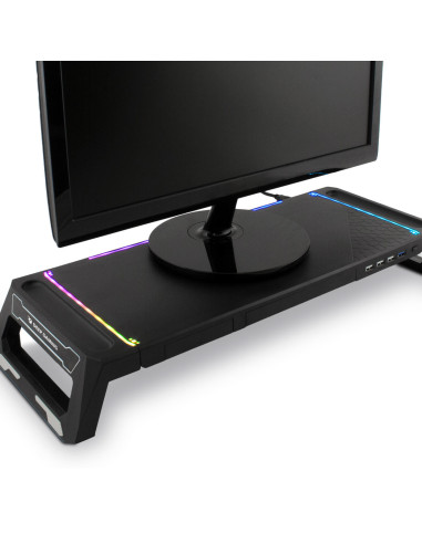 Deep Gaming DEEPGAMING SOPORTE PARA MONITOR CON HUB 4USB + ILUMINACION RGB