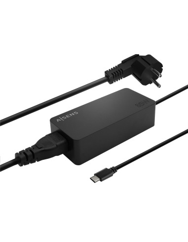 AISENS Cargador 65W PD3.0 1XUSB-C 1.8M, Negro