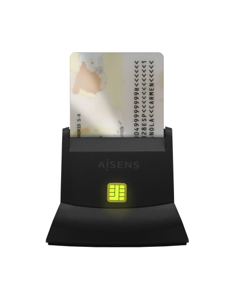AISENS Lector de Tarjeta Inteligente DNI, Negro