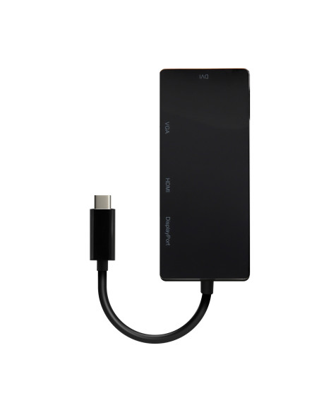 AISENS Conversor USB-C A DP DVI HDMI VGA, USB-C M-DP H-DVI H-HDMI H-Vga H, Negro, 15cm
