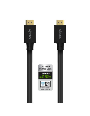 AISENS Cable HDMI V2.1 Ultra Alta Velocidad   Hec 8K@60Hz 48Gbps, A M-A M, Negro, 5.0M
