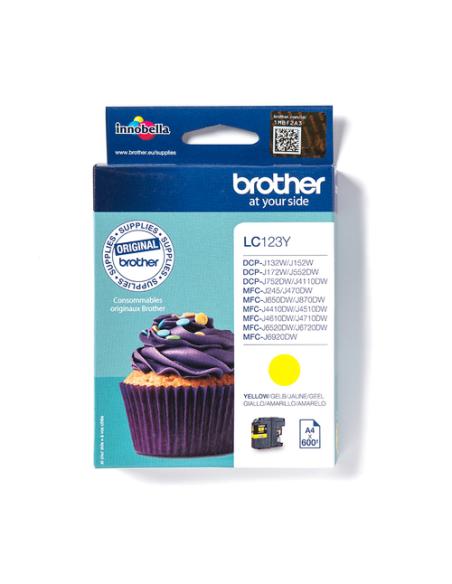 Brother LC123Y cartucho de tinta 1 pieza(s) Original Alto rendimiento (XL) Amarillo
