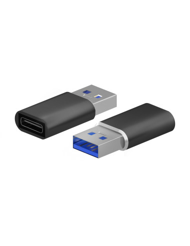 AISENS Mini Adaptador USB 3.2 Gen2   USB 2.0 3A, Tipo USB-C H-A M, Negro