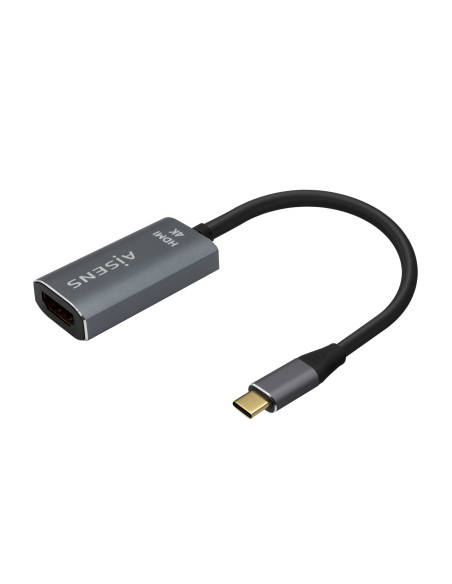 AISENS Conversor Aluminio USB-C a HDMI 4K@60Hz, USB-C M-HDMI H, Gris, 15cm