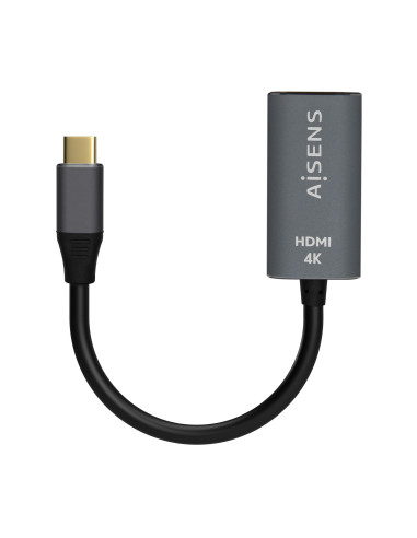 AISENS Conversor Aluminio USB-C a HDMI 4K@60Hz, USB-C M-HDMI H, Gris, 15cm