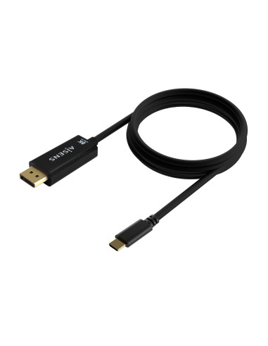 AISENS Cable Conversor USB-C a Displayport 8K@60Hz, USB-C M-DP M, Negro, 1.8M