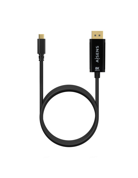 AISENS Cable Conversor USB-C a Displayport 8K@60Hz, USB-C M-DP M, Negro, 1.8M