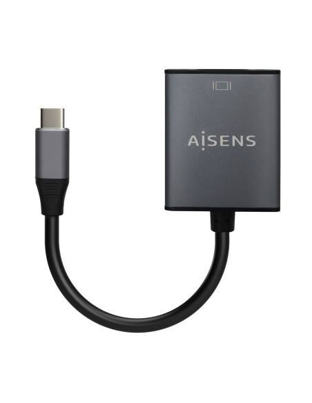 AISENS Conversor Aluminio USB-C a VGA, USB-C M-HDB15 H, Gris, 15cm