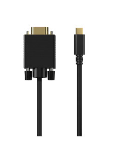 AISENS Cable Conversor USB-C a VGA, USB-C M-HDB15 M, Negro, 0.8M