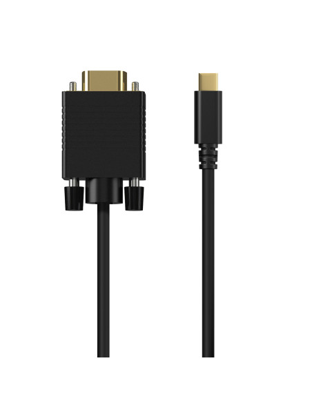 AISENS Cable Conversor USB-C a VGA, USB-C M-HDB15 M, Negro, 0.8M