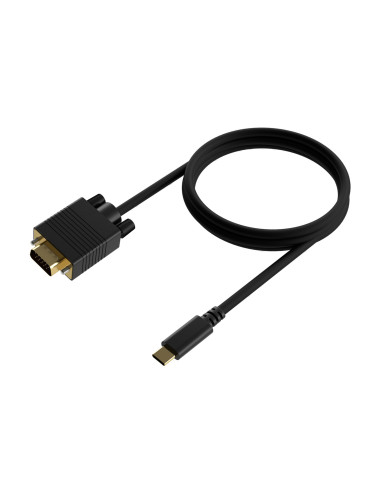 AISENS Cable Conversor USB-C a VGA, USB-C M-HDB15 M, Negro, 0.8M