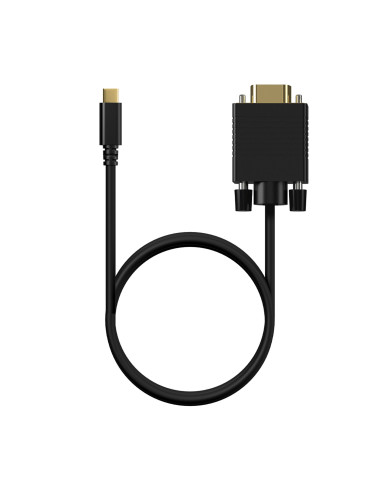 AISENS Cable Conversor USB-C a VGA, USB-C M-HDB15 M, Negro, 0.8M