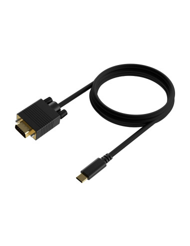 AISENS Cable Conversor USB-C a VGA, USB-C M-HDB15 M, Negro, 1.8M