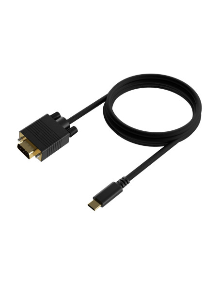 AISENS Cable Conversor USB-C a VGA, USB-C M-HDB15 M, Negro, 1.8M