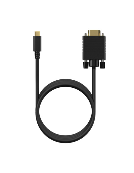 AISENS Cable Conversor USB-C a VGA, USB-C M-HDB15 M, Negro, 1.8M