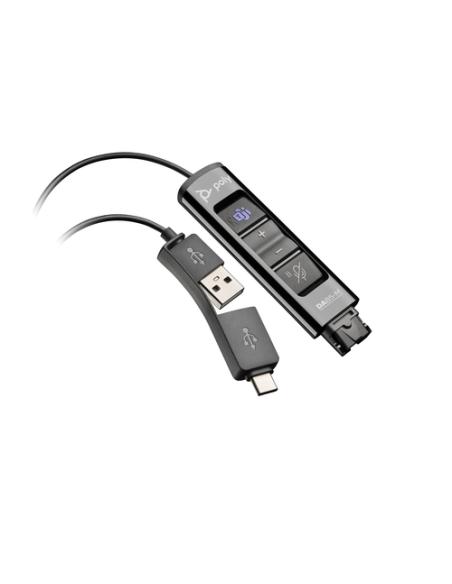 HP Poly Adaptador negro Poly DA85-M USB a QD compatible con TAA