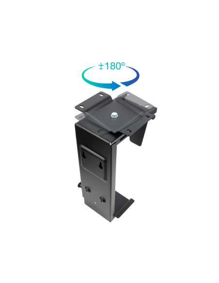 TooQ Soporte Metálico para CPU para Escritorio Pared, Negro