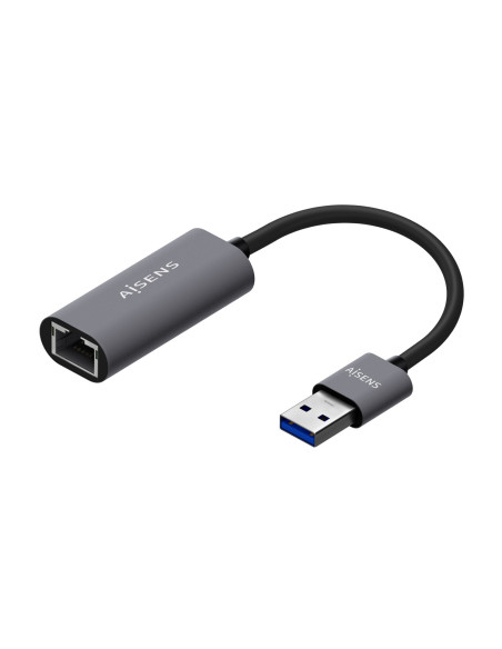 AISENS Conversor USB 3.0 A Ethernet Gigabit 10 100 1000 Mbps, Gris, 15cm