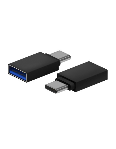 AISENS Mini Adaptador Aluminio USB 3.2 Gen1 3A, Tipo USB-C M-A H, Negro