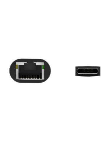 AISENS Conversor USB3.1 Gen1 USB-C A Ethernet Gigabit 10 100 1000 Mbps, Gris, 15cm