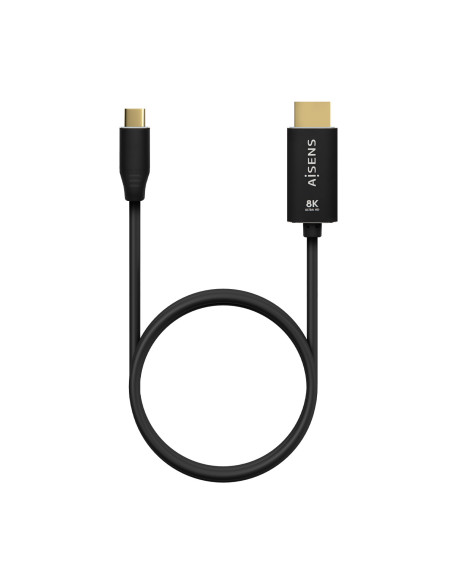 AISENS Cable Conversor Aluminio USB-C A HDMI 2.1 8k@60Hz, USB-C M-HDMI M, Negro, 1.0m