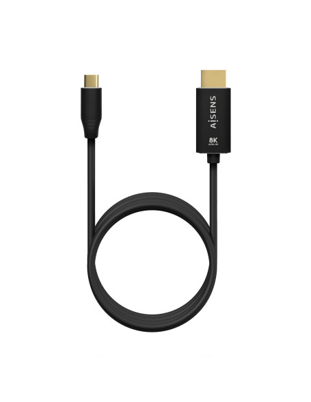 AISENS Cable Conversor Aluminio USB-C A HDMI 2.1 8k@60Hz, USB-C M-HDMI M, Negro, 2.0m