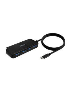 AISENS Hub USB 3.1 USB-C, USB-C M-4x Tipo A H, Negro, 60cm