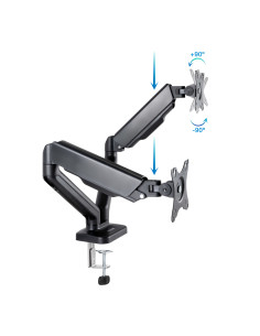TooQ Soporte de Mesa para 2 Pantallas 17"-32", Negro 2