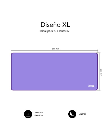 SUBBLIM Alfombrilla con Ratón Harmony Pack Mousepad XL + Wireless Mouse Purple