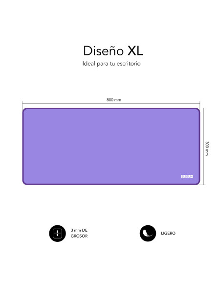 SUBBLIM Alfombrilla con Ratón Harmony Pack Mousepad XL + Wireless Mouse Purple