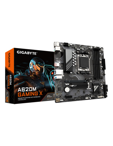 GIGABYTE A620M GAMING X Placa base - Soporta CPUs AMD Ryzen 8000, VRM digital de 8+2+1 fases, hasta 8000MHz DDR5 (OC), 1xPCIe