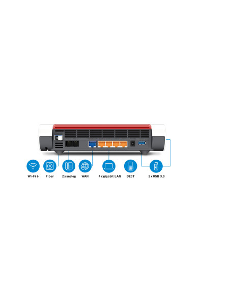 Box FRITZ! 5590 Fiber XGS-PON router inalámbrico Gigabit Ethernet Doble banda (2,4 GHz   5 GHz) Blanco