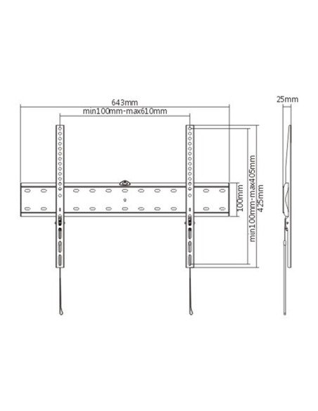 Gembird WM-70F-01 soporte para TV 177,8 cm (70") Negro