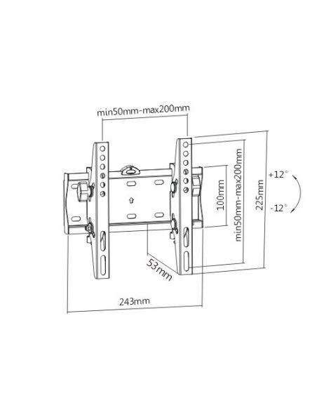 Gembird WM-42T-02 soporte para TV 106,7 cm (42") Negro