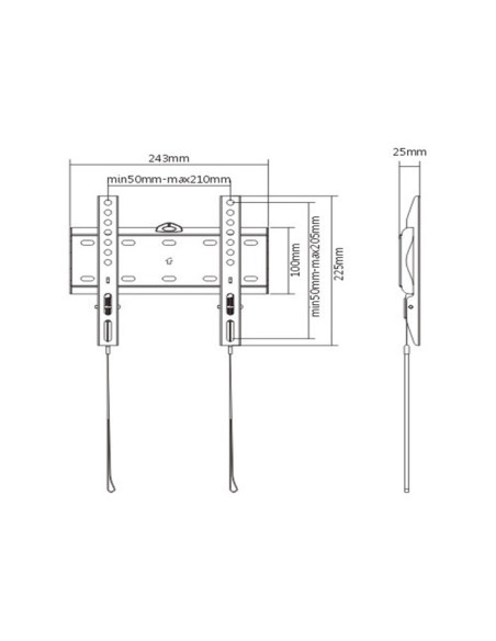 Gembird WM-42F-01 soporte para TV 106,7 cm (42") Negro