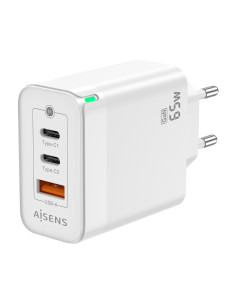 AISENS Cargador Gan 65W, 2xUSB-C PD3.0 QC4.0, 1xUSB-A QC3.0, Blanco 2