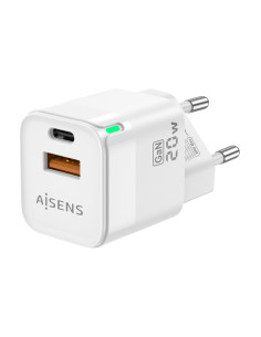 AISENS Cargador Gan 20W, 1xUSB-C PD3.0 QC4.0, 1xUSB-A QC3.0, Blanco 2