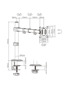 Gembird MA-D1-01 soporte para monitor 81,3 cm (32") Escritorio Negro 2