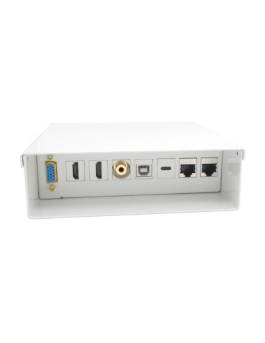 AISENS Caja de Conexiones VGA+JACK3.5+2xHDMI+1xUSB-C+1xUSB-B+2xRJ45 Cat.6A STP, Blanco