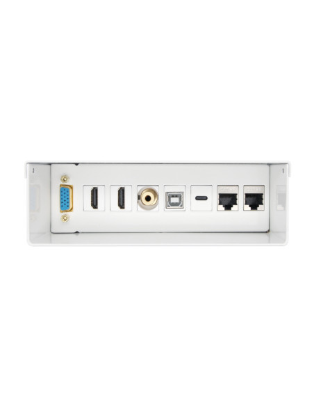 AISENS Caja de Conexiones VGA+JACK3.5+2xHDMI+1xUSB-C+1xUSB-B+2xRJ45 Cat.6A STP, Blanco