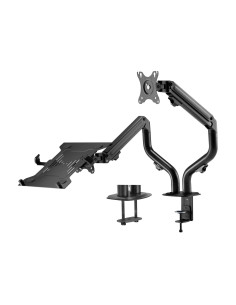 AISENS Soporte de Mesa Contrapeso Giratorio e Inclinable para Portatil y Monitor TV 8Kg de 17-32, Negro