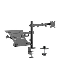 AISENS Soporte de Mesa Giratorio e Inclinable para Portatil y Monitor TV 9Kg de 17-32, Negro