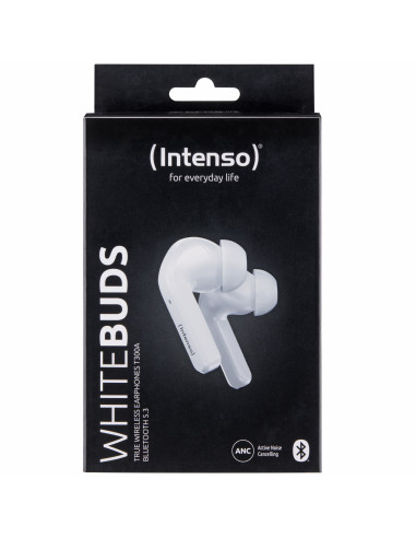 Intenso White Buds T302A Auriculares True Wireless Stereo (TWS) Dentro de oído Llamadas Música Deporte Uso diario USB Tipo C